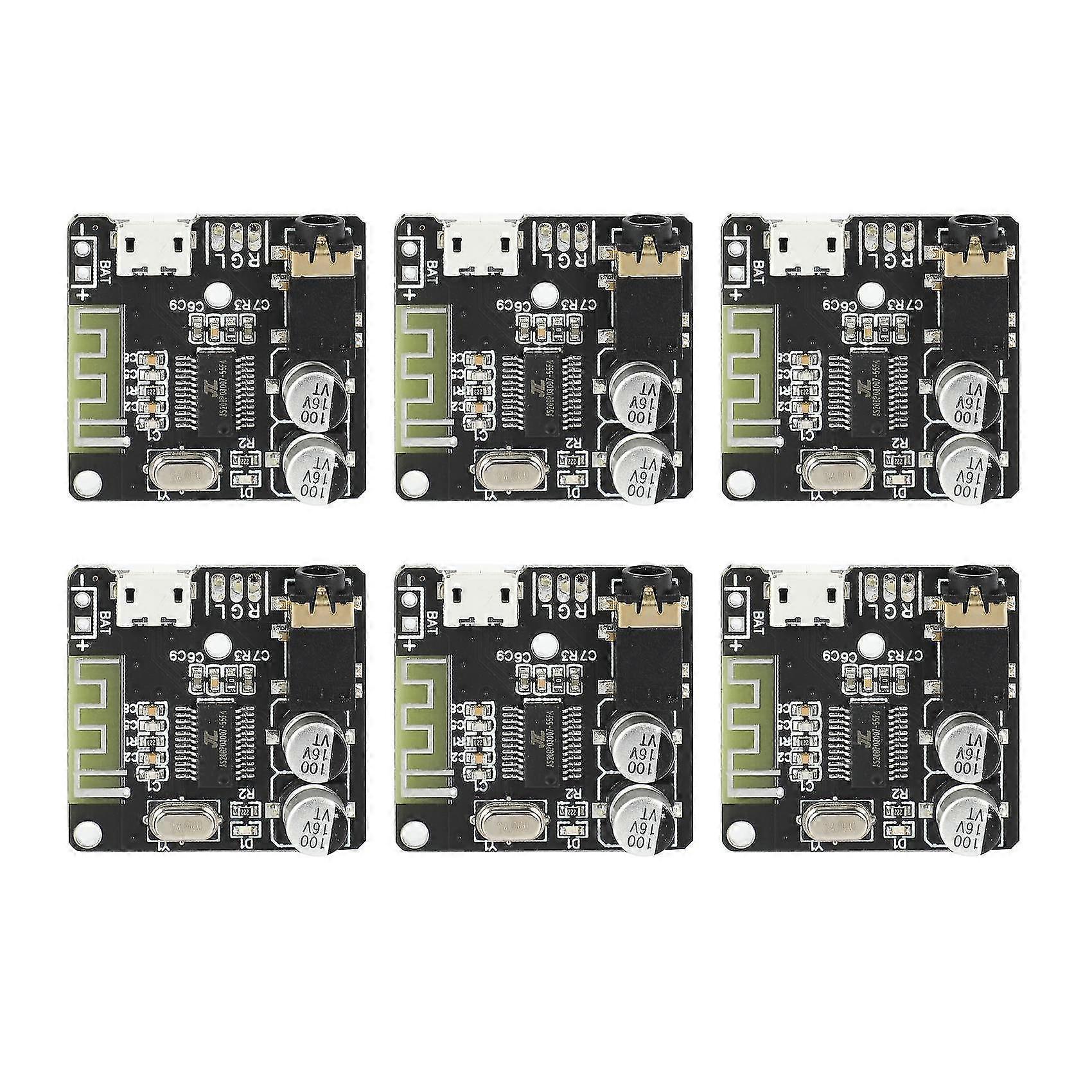 6pcs Vhm-314 V.20 Bluetooth Audio Receiver Board Bluetooth 5.0 Mp3 Lossless Decoder Board With Lithium Battery Charging