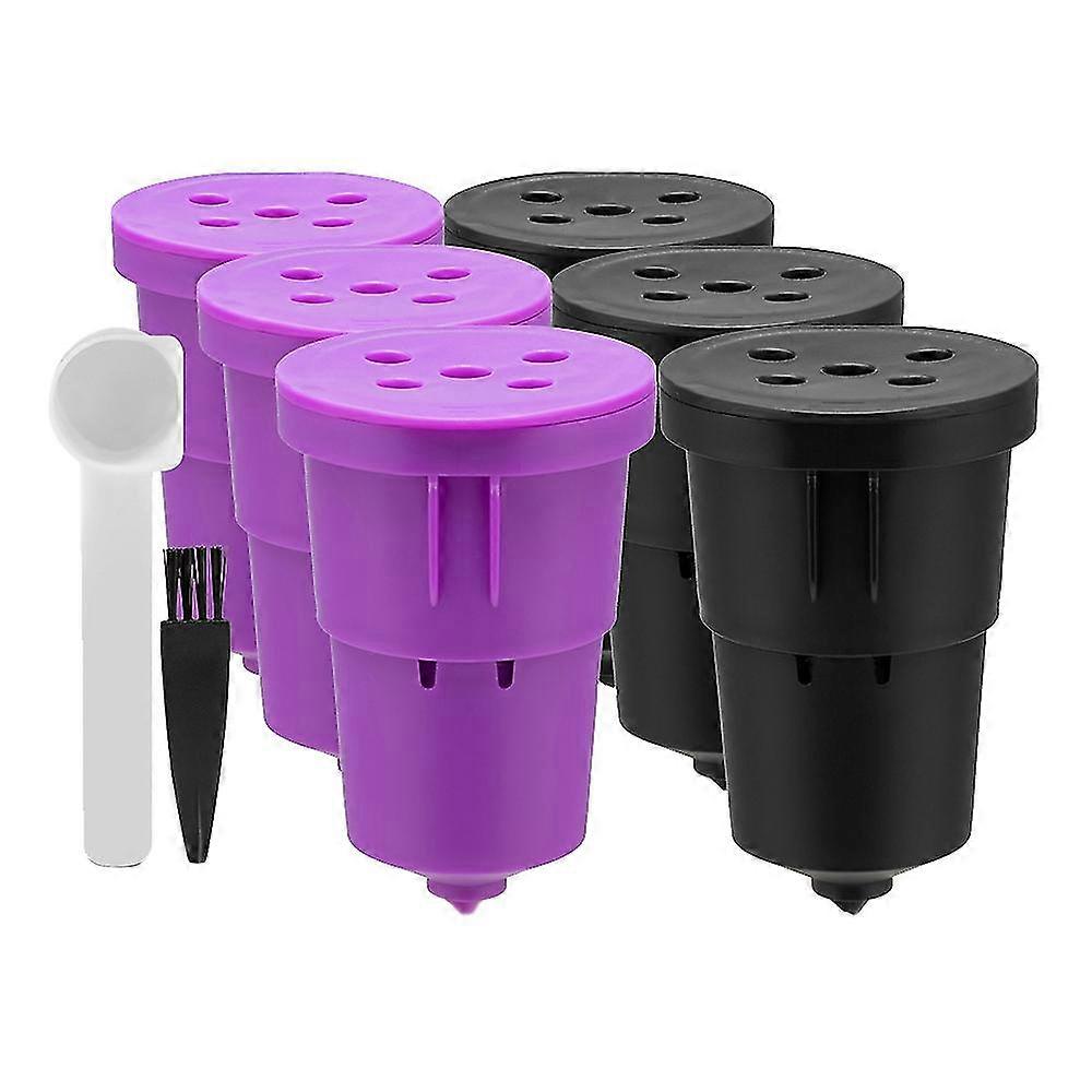 6 Pcs Refillable Coffee Filter Cup Reusable Coffee Pod Filled Capsule Compatible With 1.0 K Cup Cof