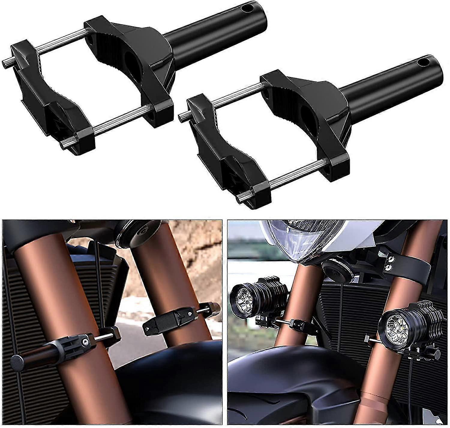 2 Pieces Motorcycle Headlight Bracket Off-road Light Mounting Clamps Universal Motorcycle Bumper Headlight Extension