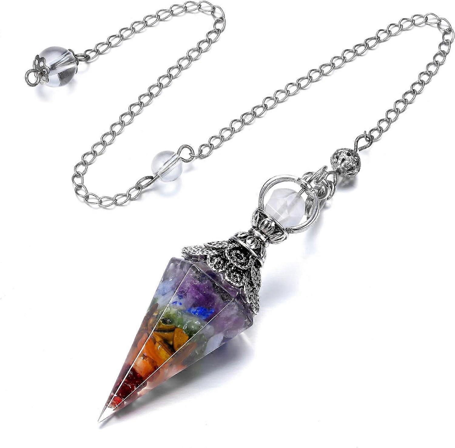 Pendulum Crystal Necklace, Vintage Pendulum Healing Stones Pendulum for Fortune Telling Reiki Healing Dowsing Medication