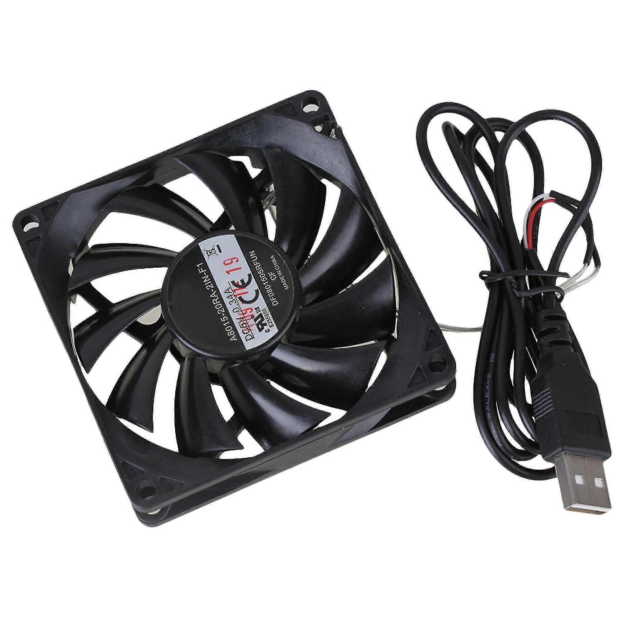 Black 5v 8015 Usb Computer/pc/cpu Silent Cooling Case Fan 80x80x15mm