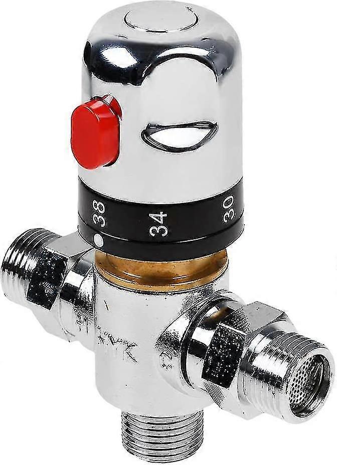 Thermostatic Mixing Valve, Thermostatic Mixer Valve, Shower Mixer Valve with G1/2" Connector, Hot and Cold Water Mixing Valve, Pipe Basin Thermostat C
