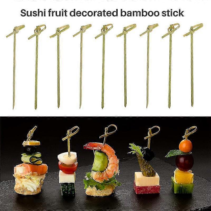 500pack bambu palitos de dente de bambu espetos palitos de dente para aperitivos de 4 polegadas