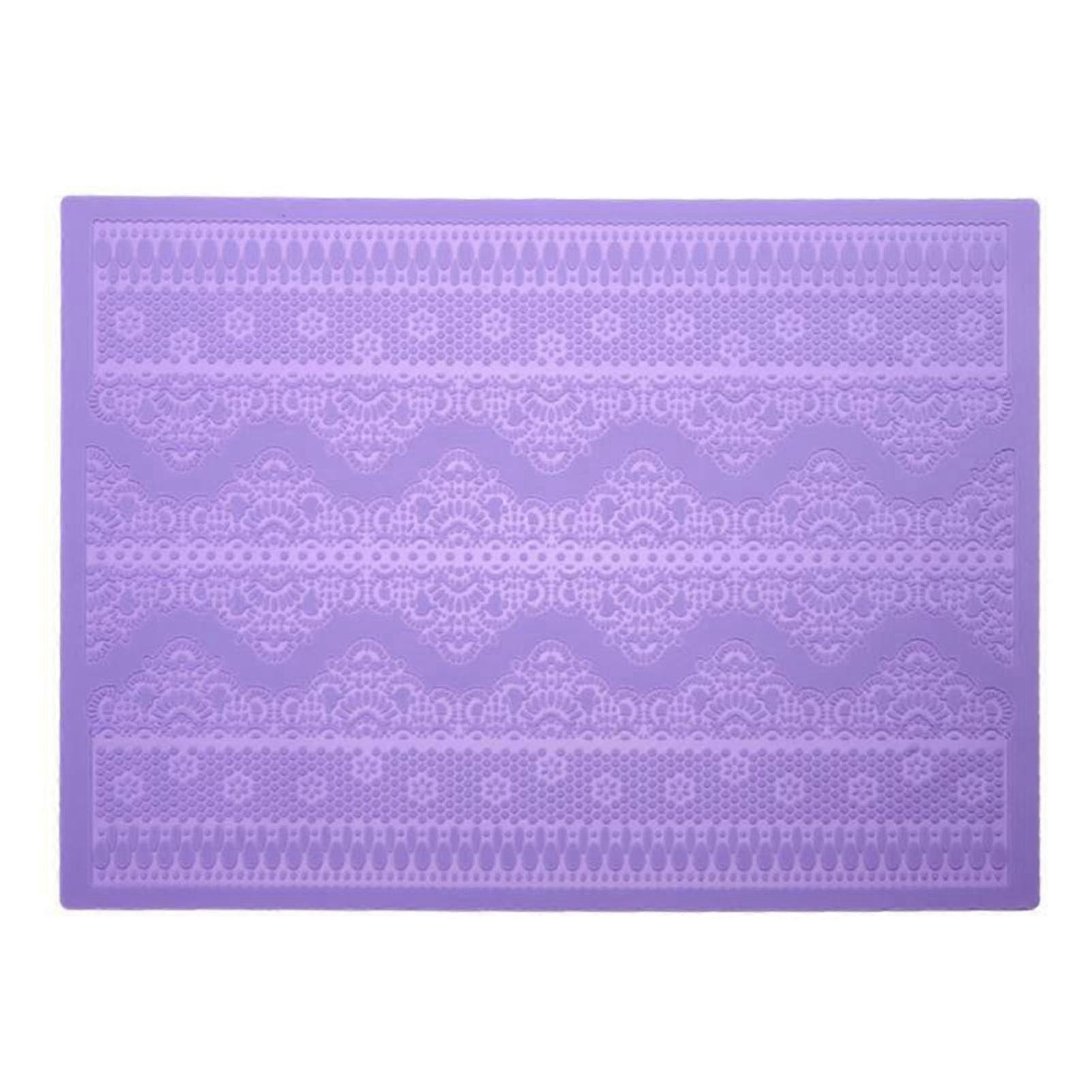 Exquisite Cake Decor Mold Flexible Silicone Flower Pattern Lace Embossed Mold For Home