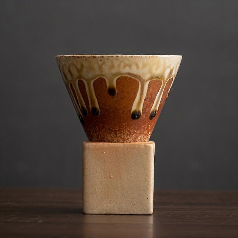 Lahdek 180ml Retro Japanese Latte Pull Fleur Poterie Mug Tasse à café en céramique grossière