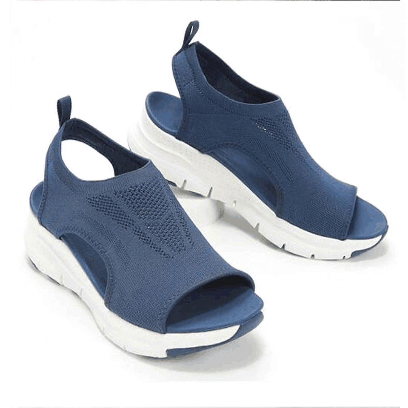 Paksut pohjarantasandaalit naisille Pehmeät ja leveät sandaalit nahkapäällisellä ostoskävelyyn