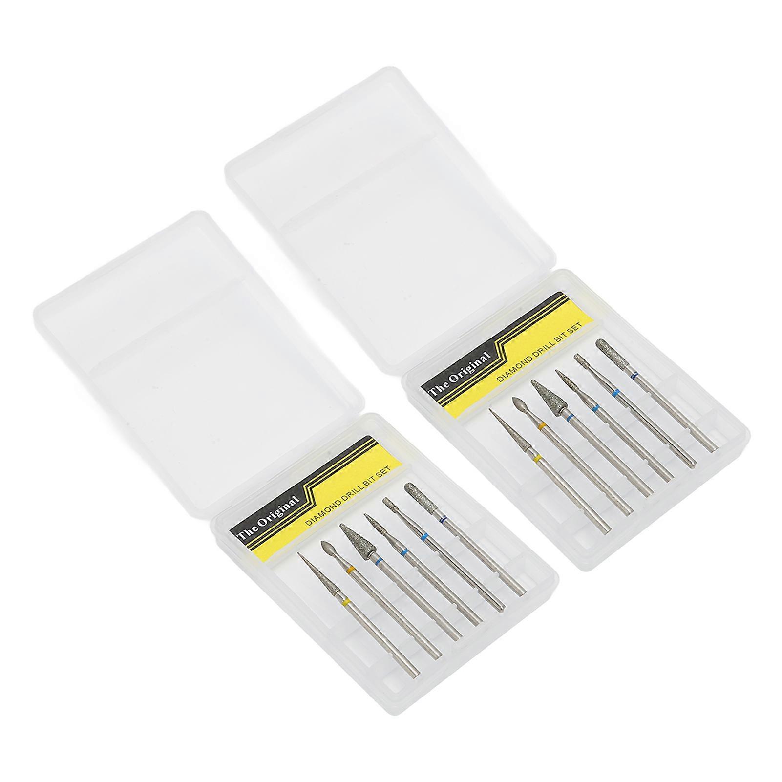 12pcs Nail Drill Bit Set Diamond Nail File Polishing Grinding Bit Accessory for Dead Skin Removal