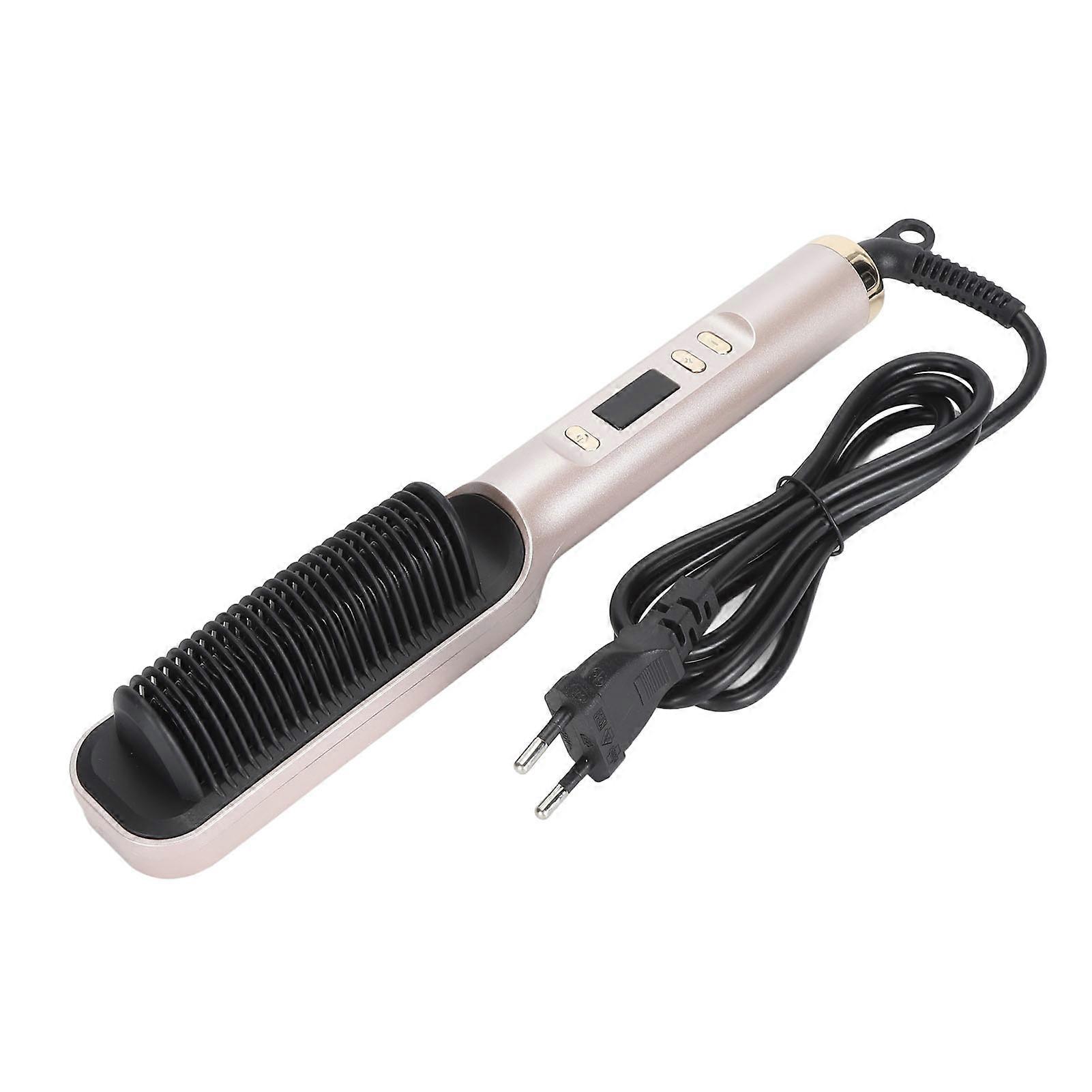 Ionic Hair Straightening Brush LCD Temp Setting Fast Heating Negative Ions Hair Straightener Brush 110240V