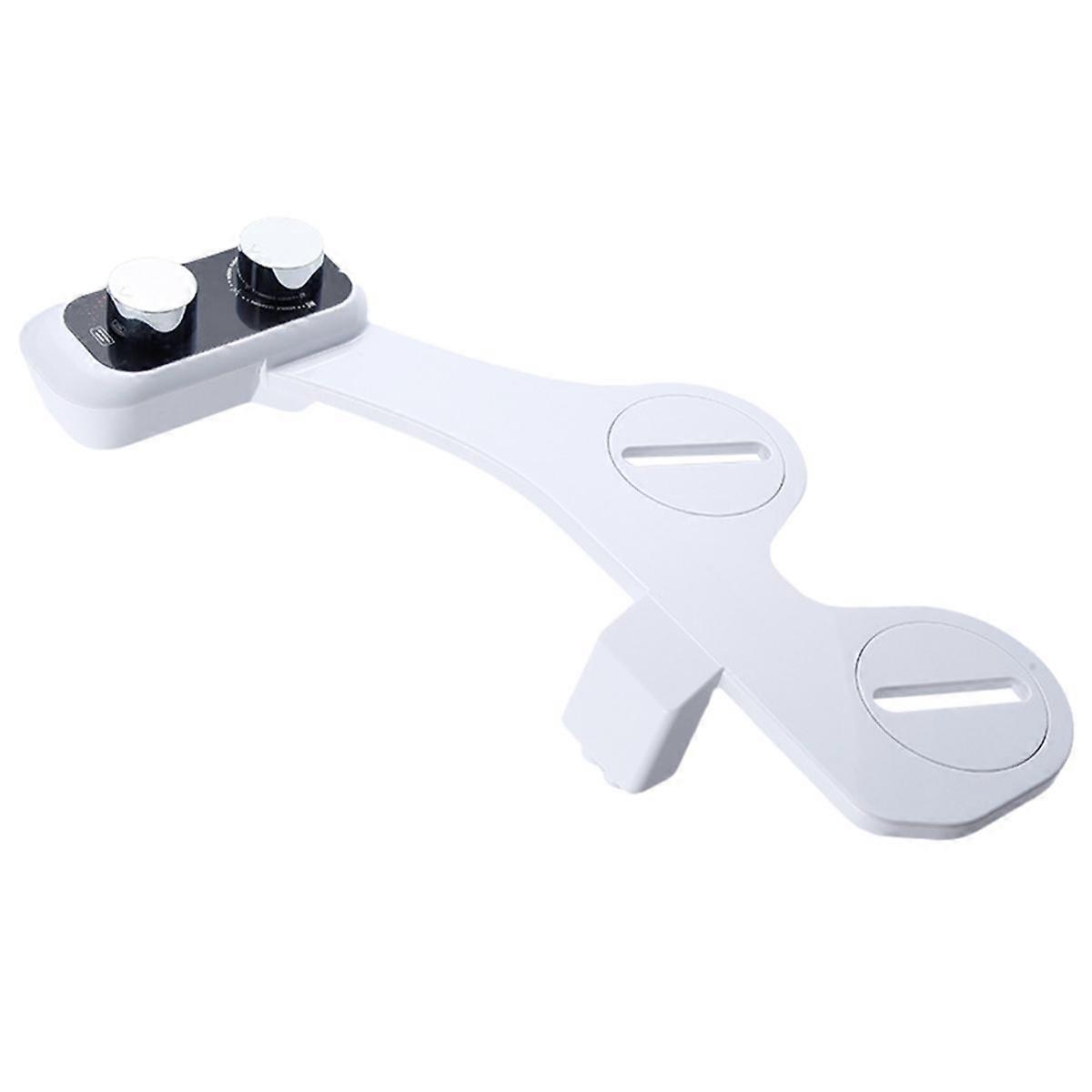 Bidet Attachment Ultra-Slim Toilet Double Nozzle Spiral Adjustable Water Pressure Non-Electric Ass