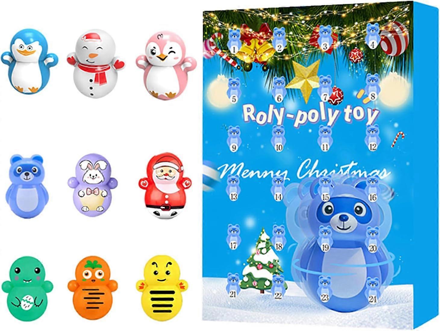 Advent Calendar 2024 Gift for Kids Advent Calendars: Roly-Poly Toy for Kids, 24 Days Of Surprise Christmas Countdown Calendar