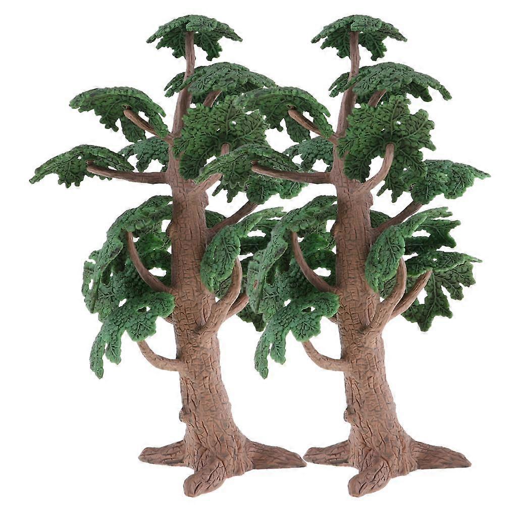 2pcs Cedar Pine Tree Model Cypress for Mini Landscape Dioramas Scenery 24cm