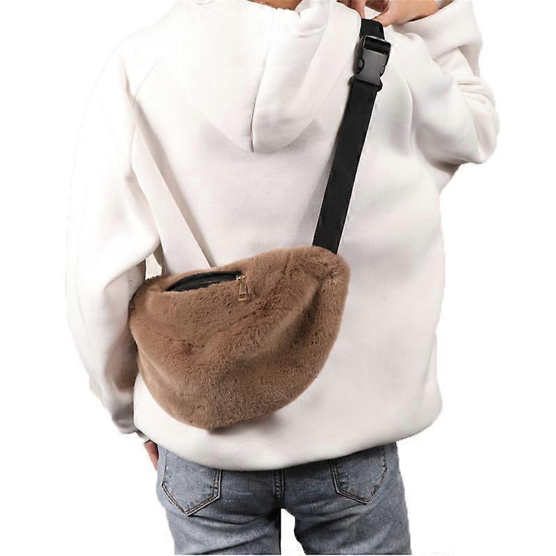 Faux Fur Rave Waist Bag with Adjustable Belt for Women and Men