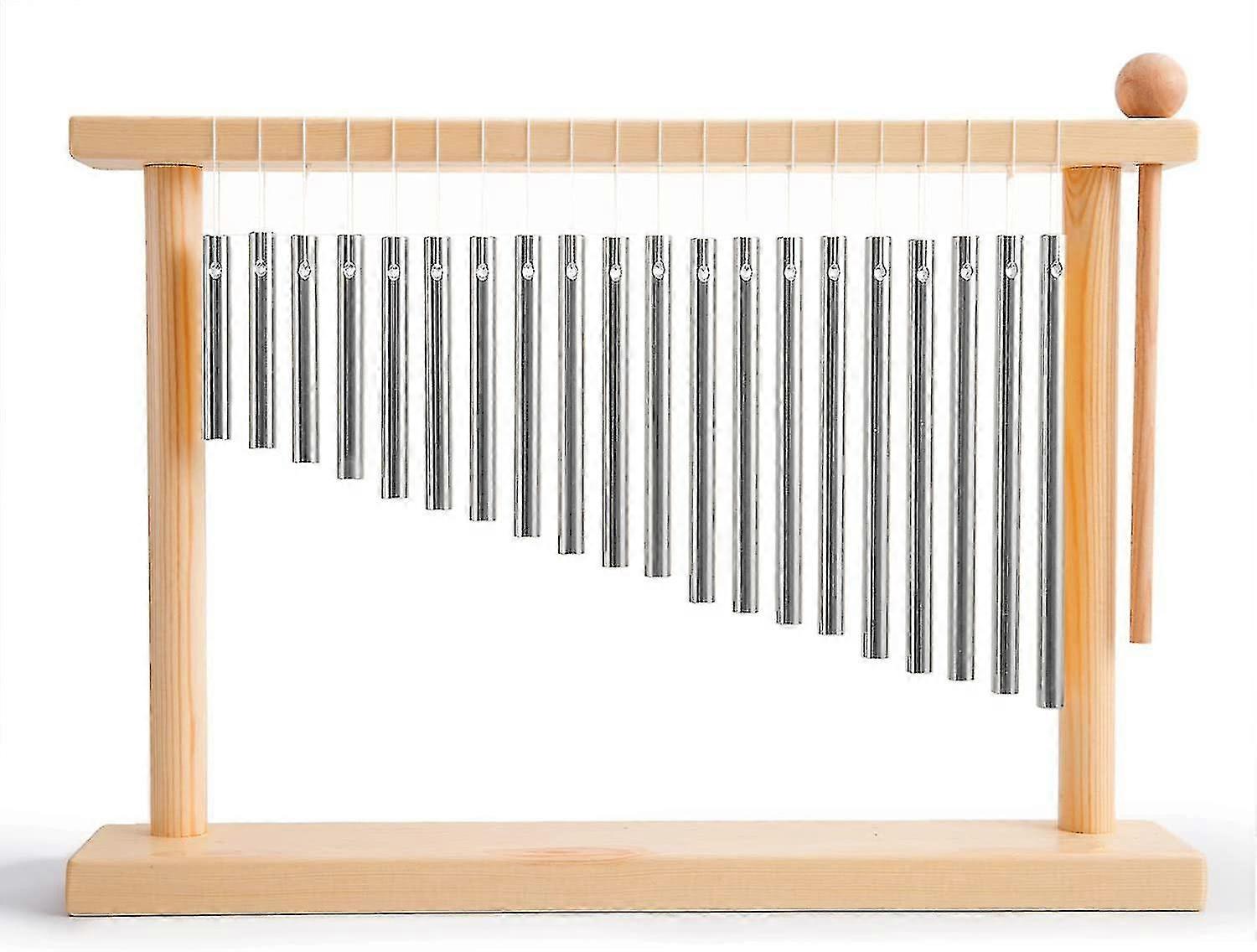 20 Note Chime Table Top Bar Chime Wind Chime 20 Bars Instrument Percussion With Mallet (silver) TA