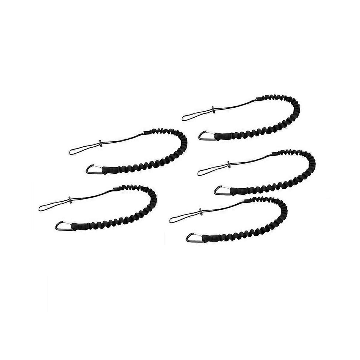 5 Pack Safety Tool Leash,Retractable Bungee Cord with Aluminum Lock Carabiner and Adjustable Loop E
