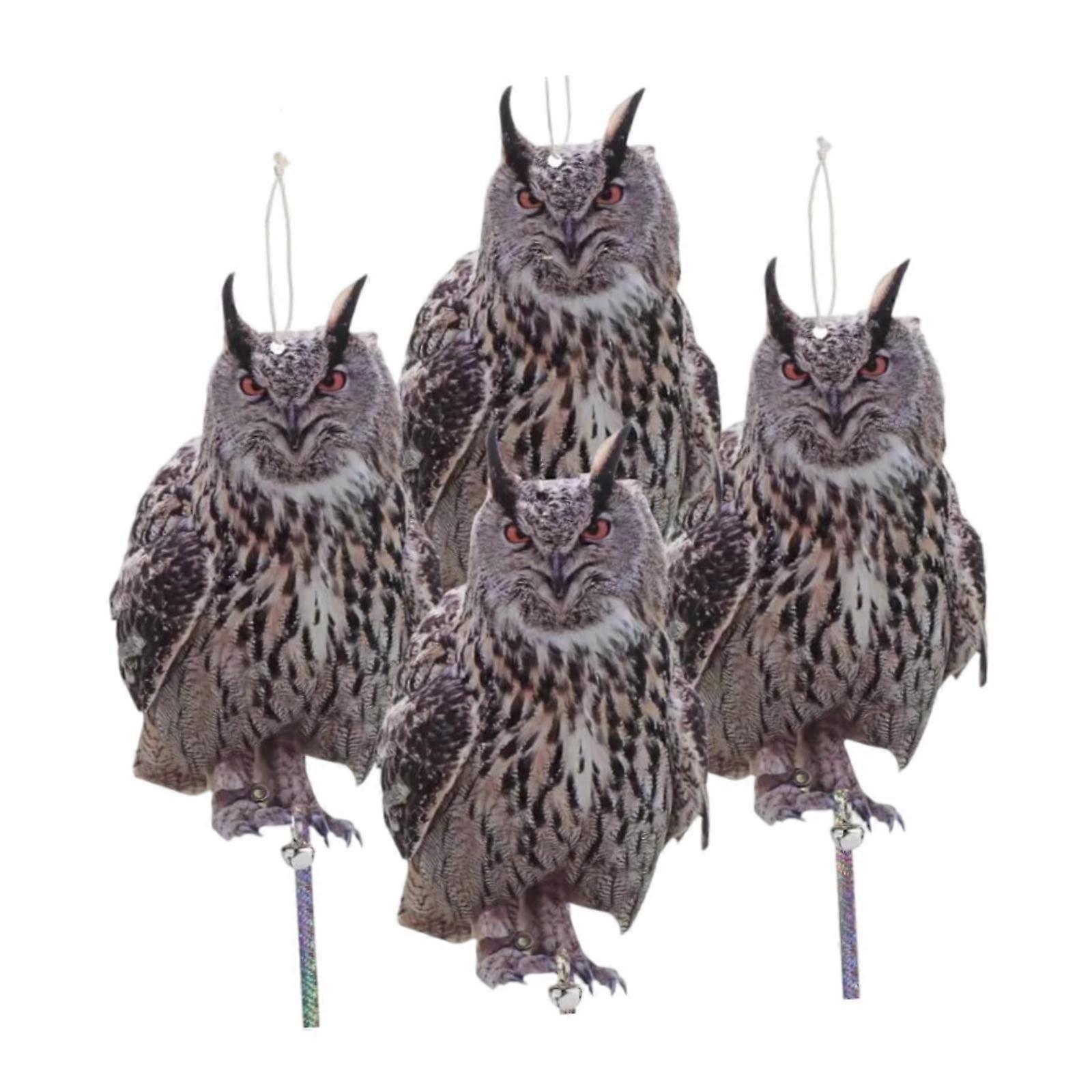 4Pcs Eule Köder lebensechte Verzierung Eule Statue für Bauernhof Obstgarten im Freien
