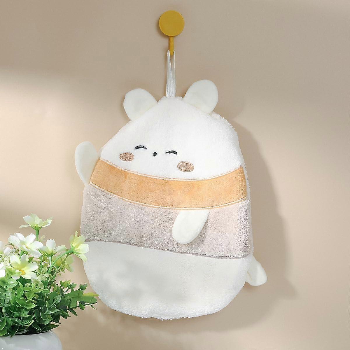 Cartoon Hand Towels for Bathroom Soft Kitchen Towels with Hanging Loop Lightweight Hand Drying Towels Absorbent Decotative Towels , Bear