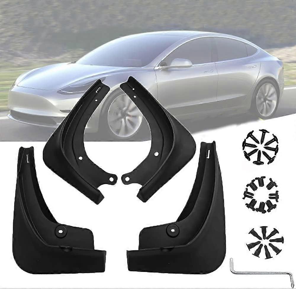 Tesla Model 3 Mud Flaps, Front & Rear, 4PCS Splash Guards, Mudguards for Car Accessories