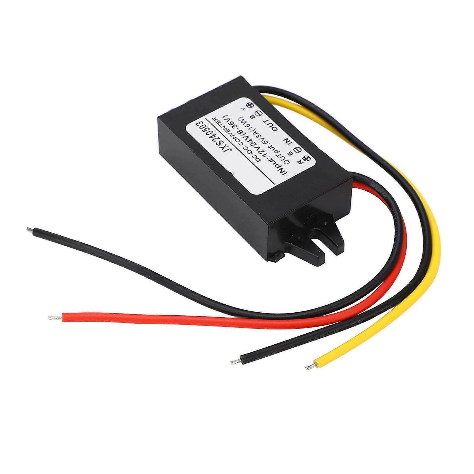 High Efficiency Voltage Converter Module 12V 24V to 5V 3A IP67 Waterproof