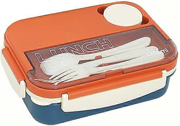 Lunch Box Bento Box For Children Adults, Lunch Box With 4 Compartments, Lunch Box With Cutlery, Leak-Proof Microwave, Suitable For Lunch Box For Work,