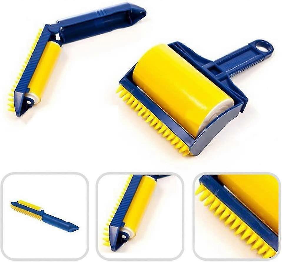 Omnipotent Versatile Sticky Cleaner, Picker Pet Hair Crumbs Lint Reusable Washable Roller Brush (medium, Yellow)