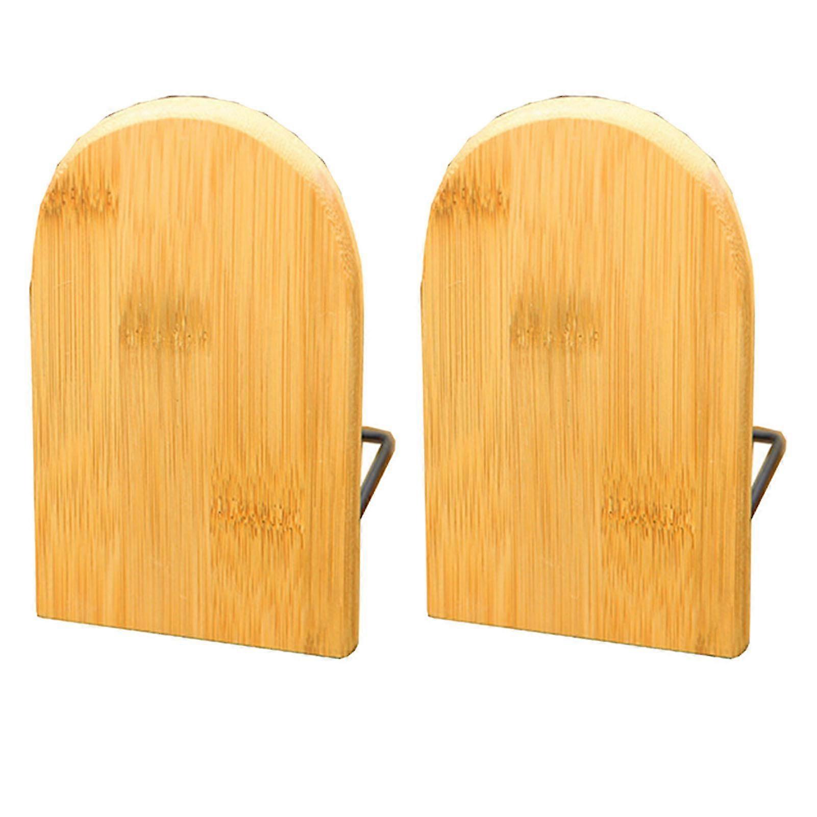 Simple Shape Wooden Bookends for Study Room Office - Rounded Edge (2 Pcs)