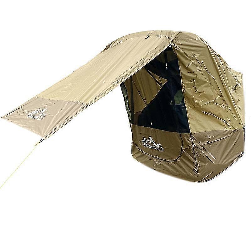 Laduta Car Trunk Tent Sunshade Rainproof Shade Awning Tent For Car Self-driving Tour Barbecue Outdoor Camping Brown