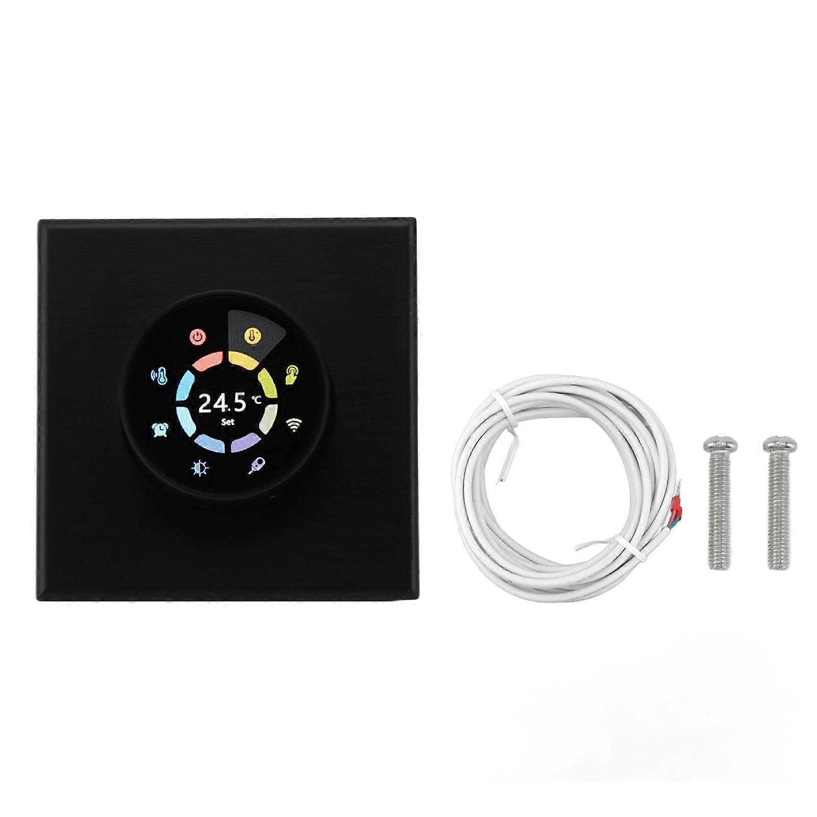 Smart Thermostat Schwarz WiFi Thermostat APP Timer-Knopf Überhitzungsschutz Sprachsteuerung AC95240V für elektrische Fußbodenheizung