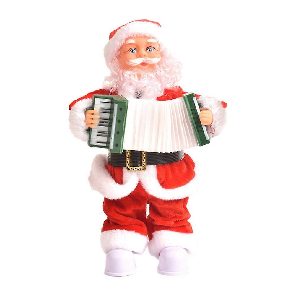 1pc Electric Santa Clause Toy Kids Xmas Toy Home Ornament (Red Without Battery)