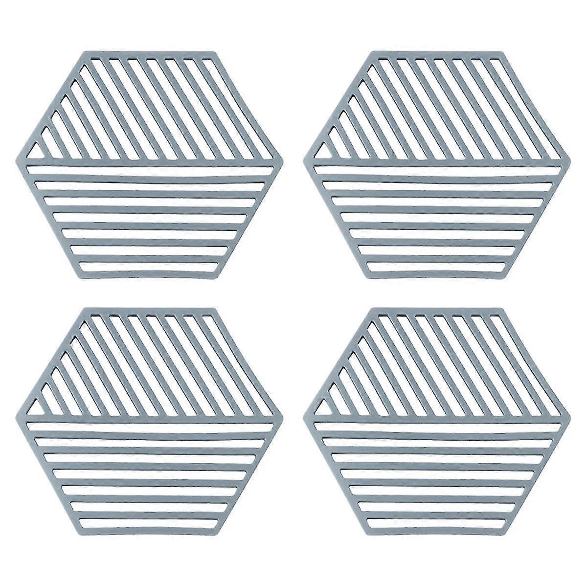 4 household silicone anti-scalding placemats, thickened high-temperature bowl mats and coasters.