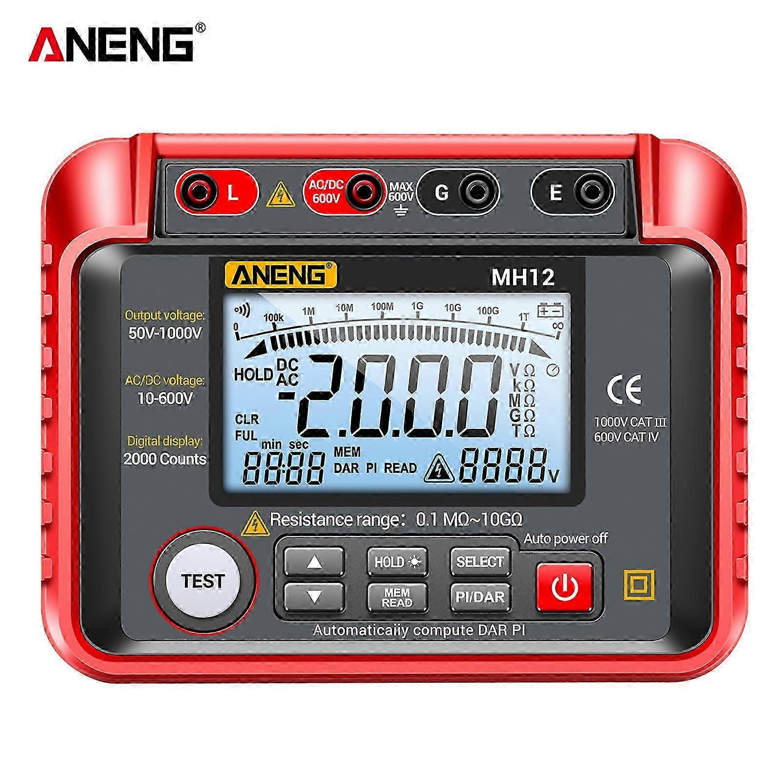 ANENG MH12 Insulation Resistance Tester Shaking Table High Precision  Digital Insulation Resistance Meter Voltage Meter