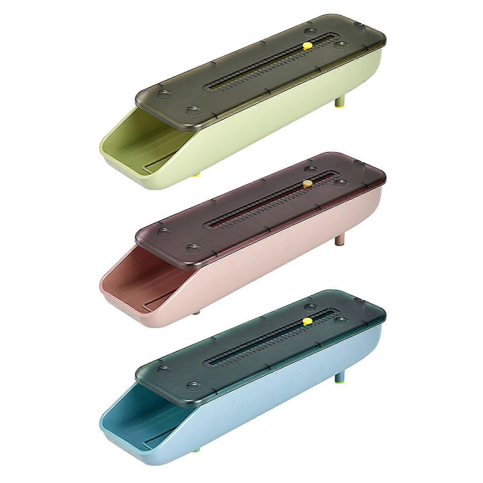 3Pcs/Set Egg Box Tray for Refrigerator Automatic Rolling with Date Reminder, Stackable Storage Drawer