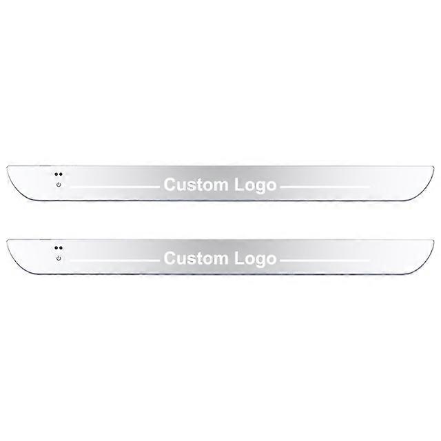 Customized Car Door Sill Lights with Logo Illuminated Auto LED Pedal Scuff Threshold Plate Welcome Lamp Symphony Wireless Sensor