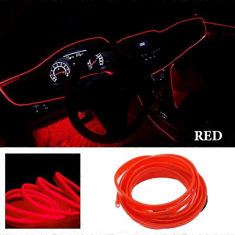 5M Car Interior Decorative Atmosphere Light Wiring Neon Strip Auto Interior DIY Flexible Ambient Lamp USB Drive Party DecorationMotor Vehicle Lighting