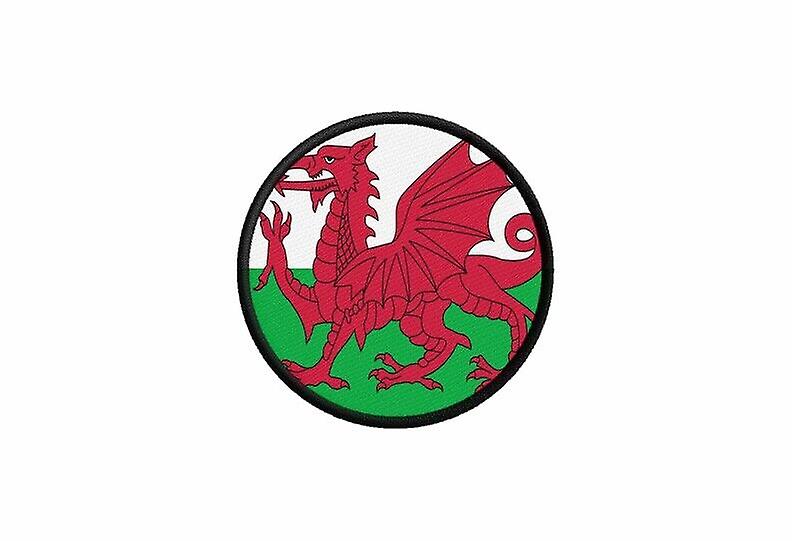 Patch ecusson flag Welsh Wales prints thermosticker round round round round