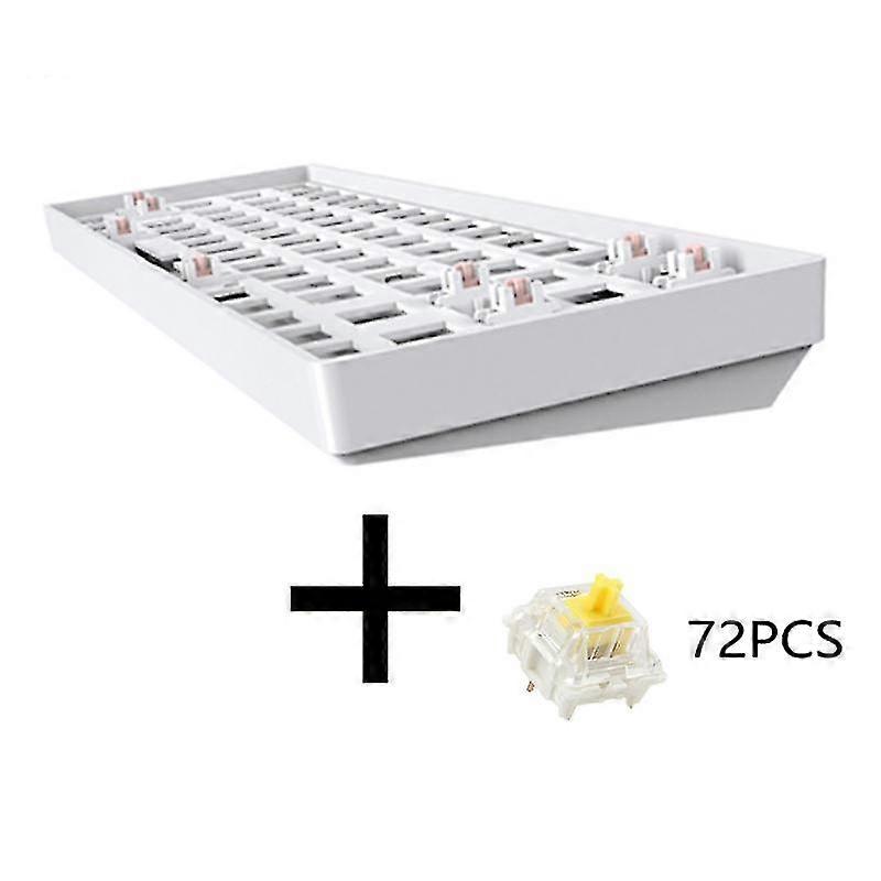 2.4g Dual Mode Bluetooth Wireless White Keyboar+Yellow Axis