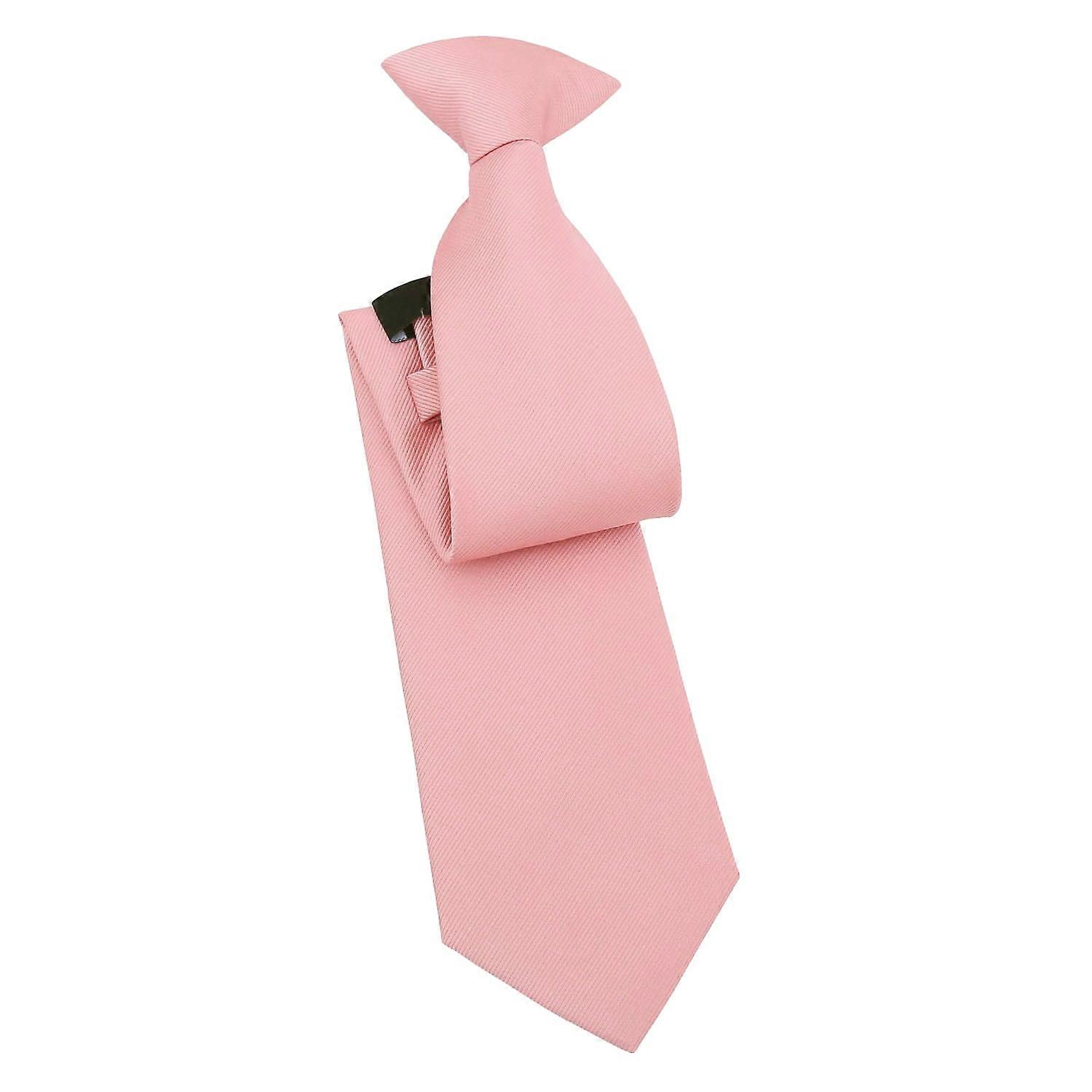 Coral Blush Plain Twill Clip On Tie