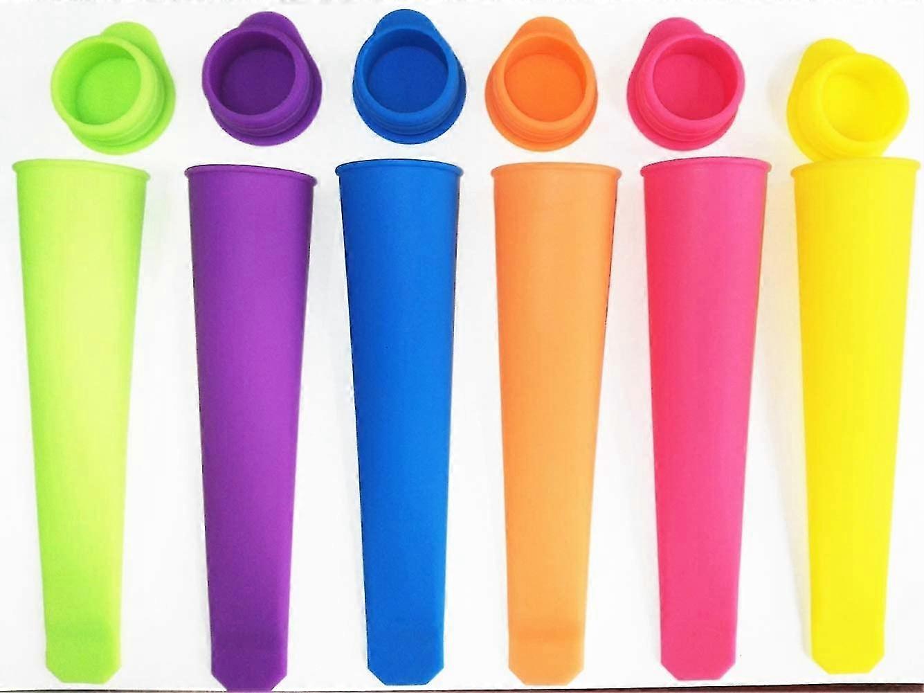 Set mit 6 Silikon-Eiswürfelformen für gemischtfarbige Eislotscher
