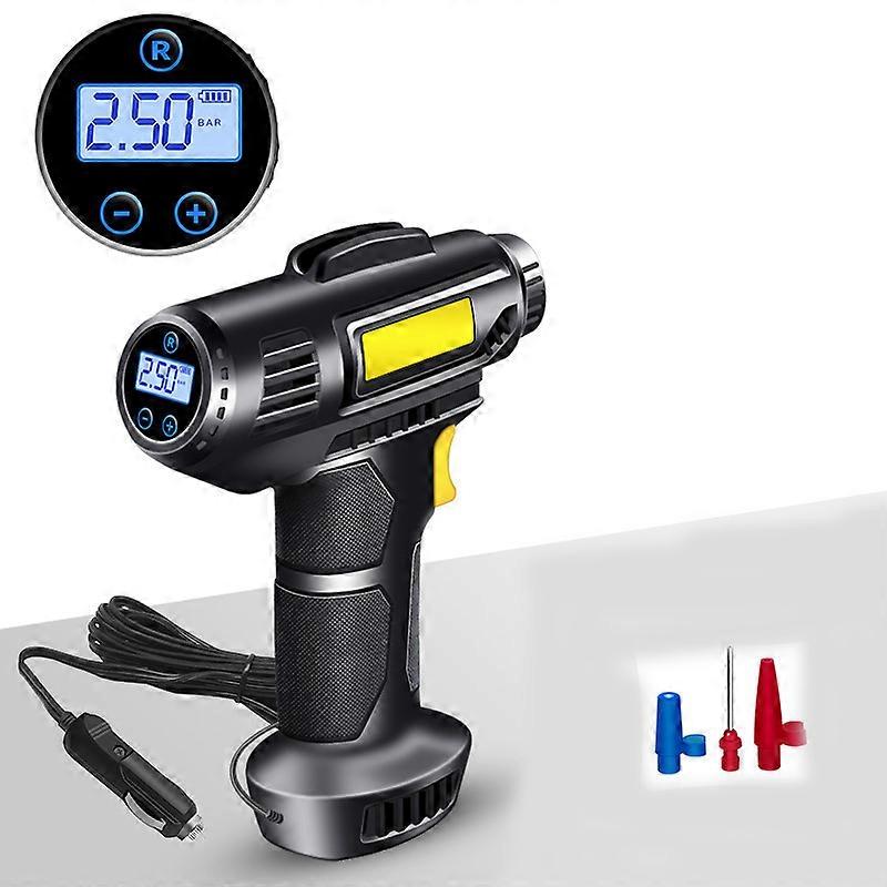 Tragbarer Luftkompressor: 150PSI Akku-Autoreifenfüllpumpe mit Manometer und Licht - perfekt für Autos, Motorräder und Fahrräder