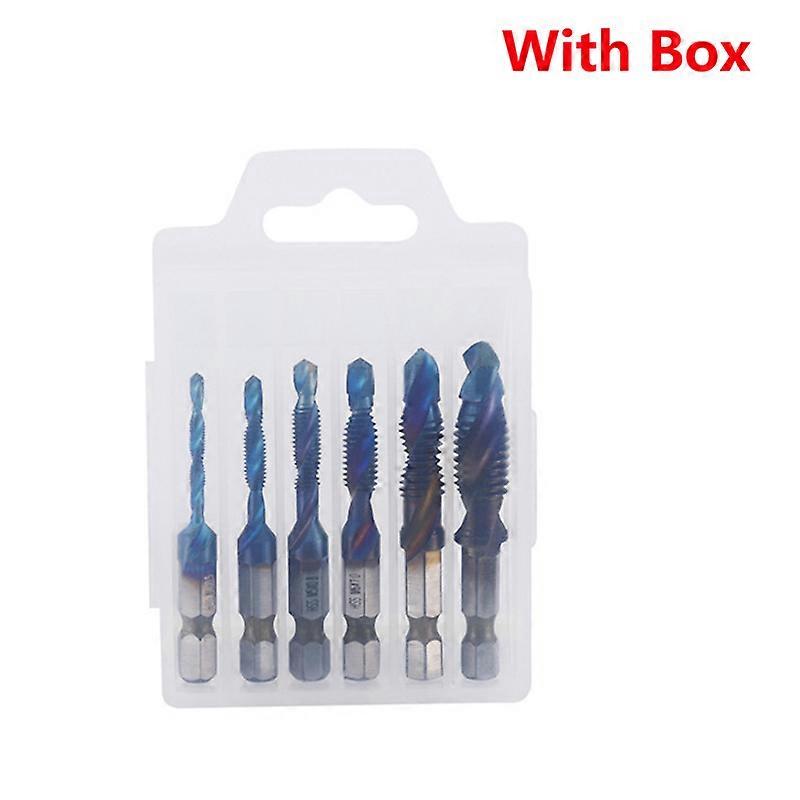 M3-M10 Screw Tap Drill Bits Hss Taps Countersink Deburr Set Metric Combination Bit High Speed Steel 14 IN Quick Change Hex