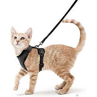 UBIUO Cat Harness and Leash for Walking, Escape Proof Soft Adjustable Vest Harnesses for Cats, Easy Control Breathable Jacket, Black, XS Black XS