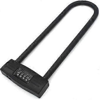 4-digit U Lock Motorcycle Lock / Bicycle Lock - Lockable Combination Lock / Resettable D For Bicycles / Lockable Door . (black)