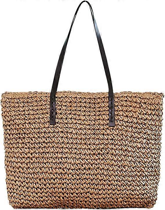 Kvinnors halmväskor Stora strand handvävda axelväskor Plånböcker Halmväskor