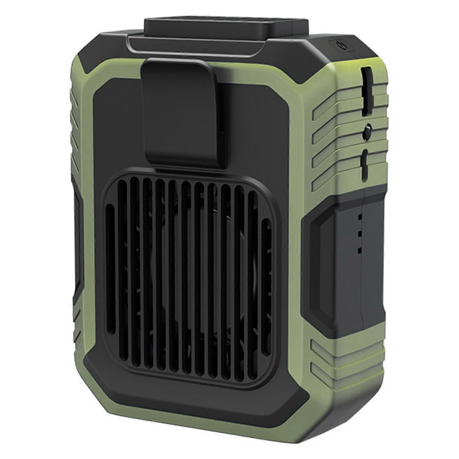 מאוורר מותניים נייד חיצוני עם בנקים חשמליים תאורת LED קירור נגד מכת חום מאוורר אישי לגינון נסיעות טיולים בחוף