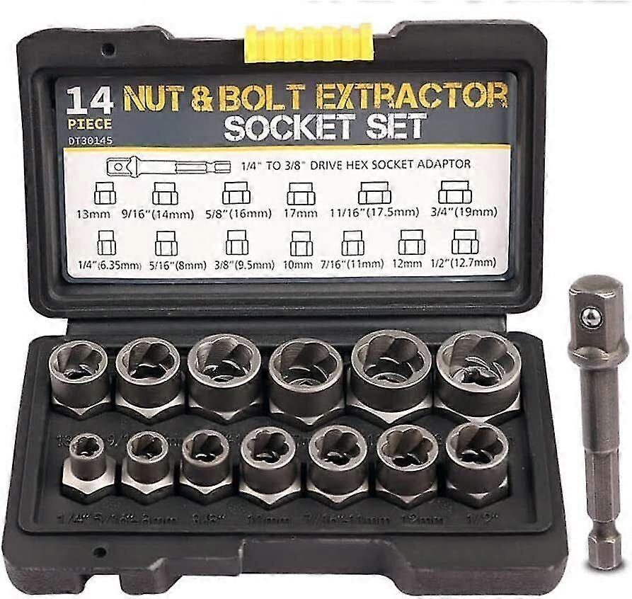 3/8" Locking Wheel Nut Remover Tool Set Stud Bolt Impact Twist Socket Extractor Tw