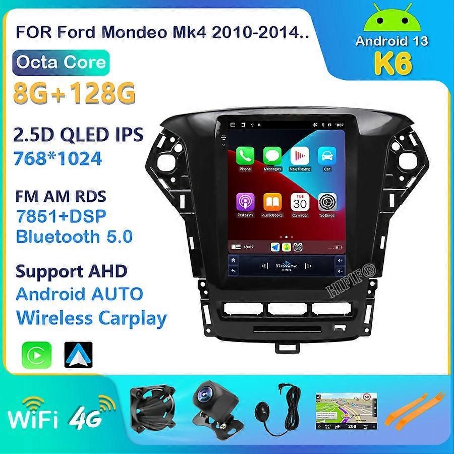 Android Tesla Style Auto GPS Navigazione Per Ford Mondeo 2011-2015 Auto Radio Stereo Lettore Multimediale Con Bluetooth WiFi Mirror