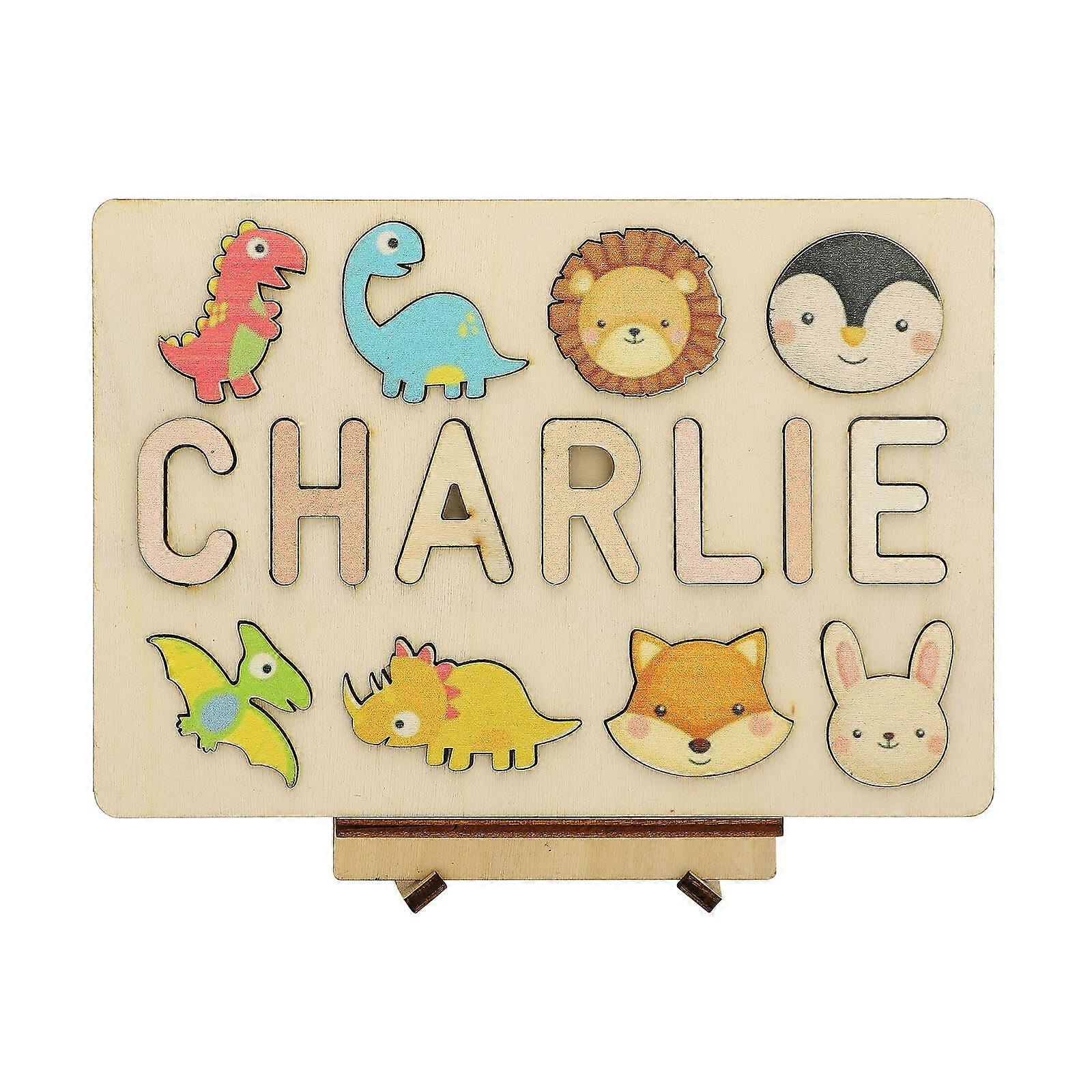 Säugling Name Puzzle Lernspielzeug Personalisierter hölzerner Name Festes Puzzle Geschenk