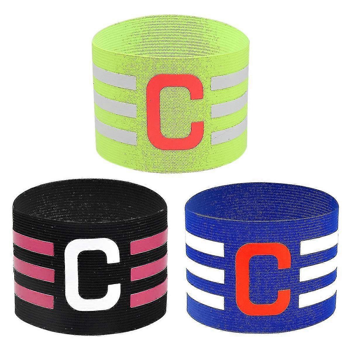 3pcs Fußball Kapitäne Armbinden, Einstellbare Fußball Band Fußball Kapitänsbinde für Erwachsene und Jugendliche, Captain Band