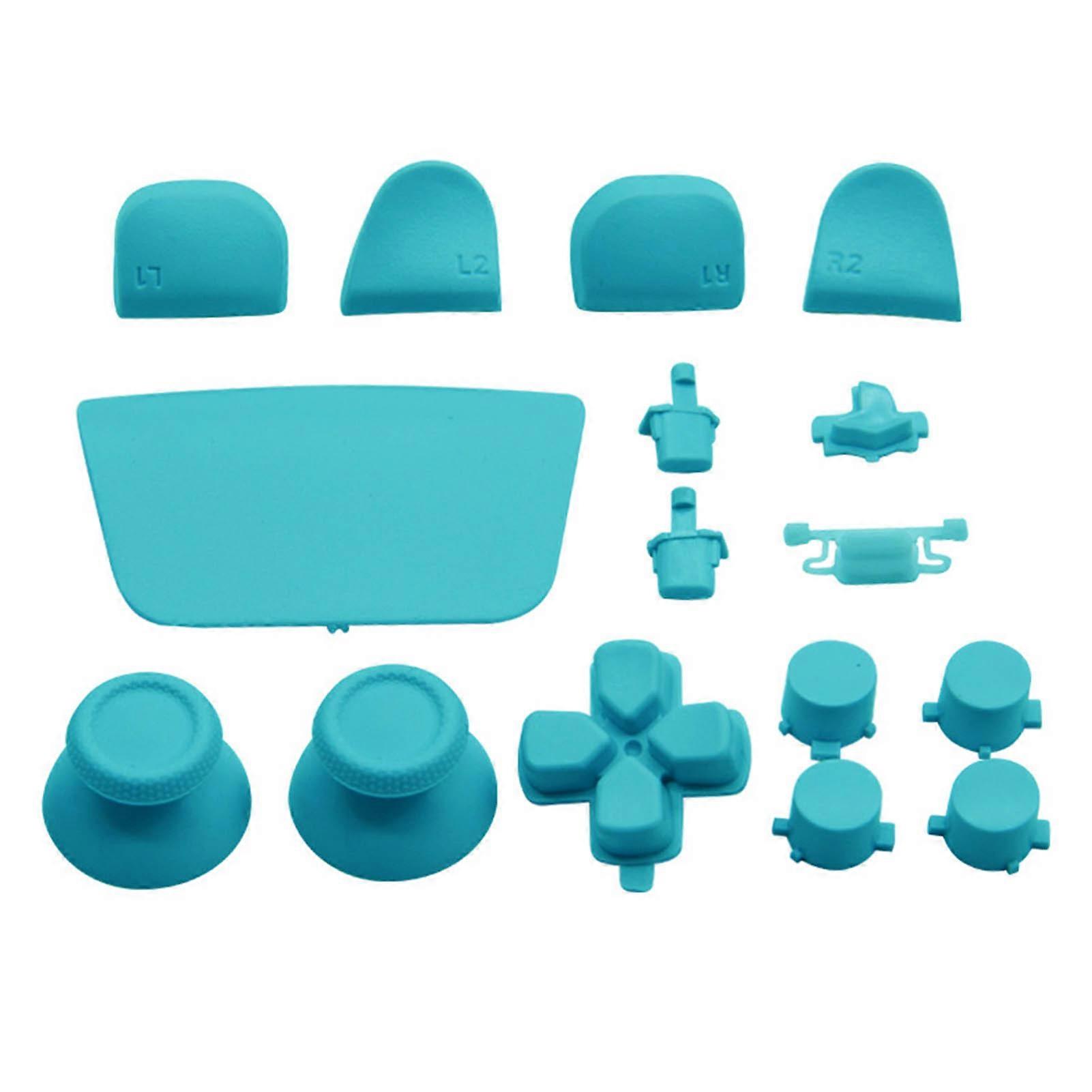 16Pcs Game Controller Replacement Buttons for PS5 Gamepad Replacement Thumbstick Trigger Buttons for PS5 Controller Light Blue