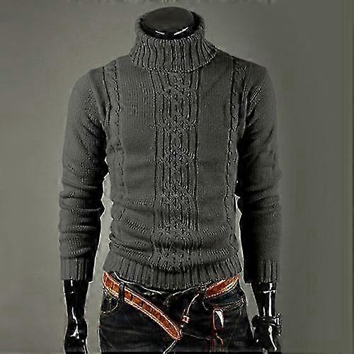 Hommes Hiver Câble Chaud Tricot Pull Col Roulé Pull Pull Pull Tops