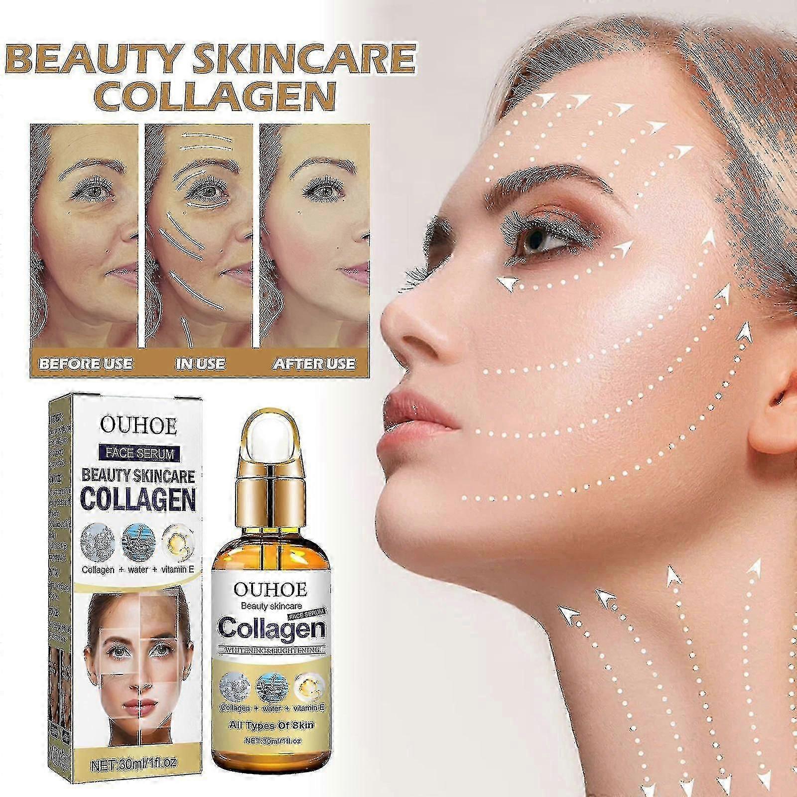OUHOEアンチエイジングフェイシャルエッセンスは、しわを引き締め、顔の肌に潤いを与え、潤いを与え、しわを防ぎ、若返らせます